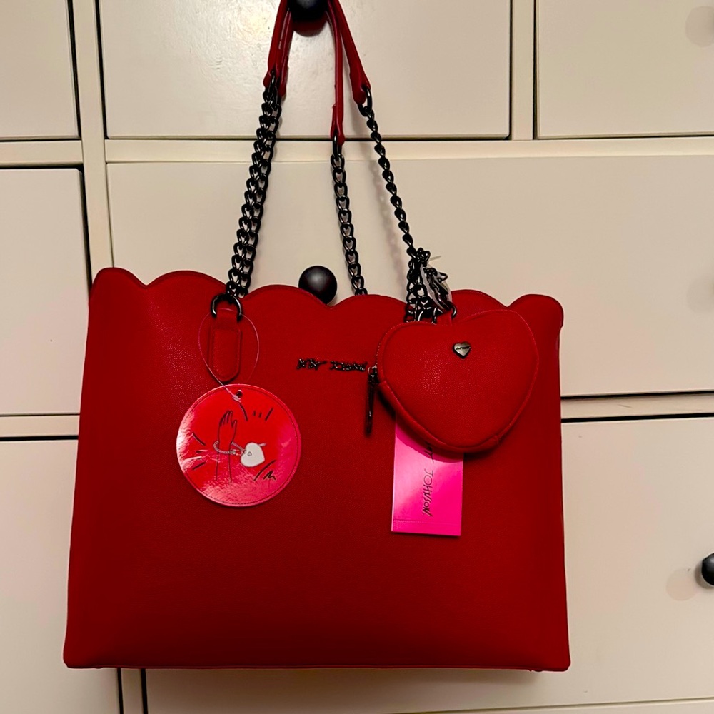 Betsey Johnson XOTote-U Red Bag